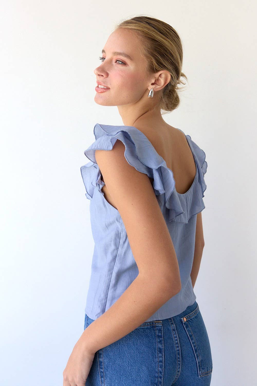 Ruffle Neckline Top