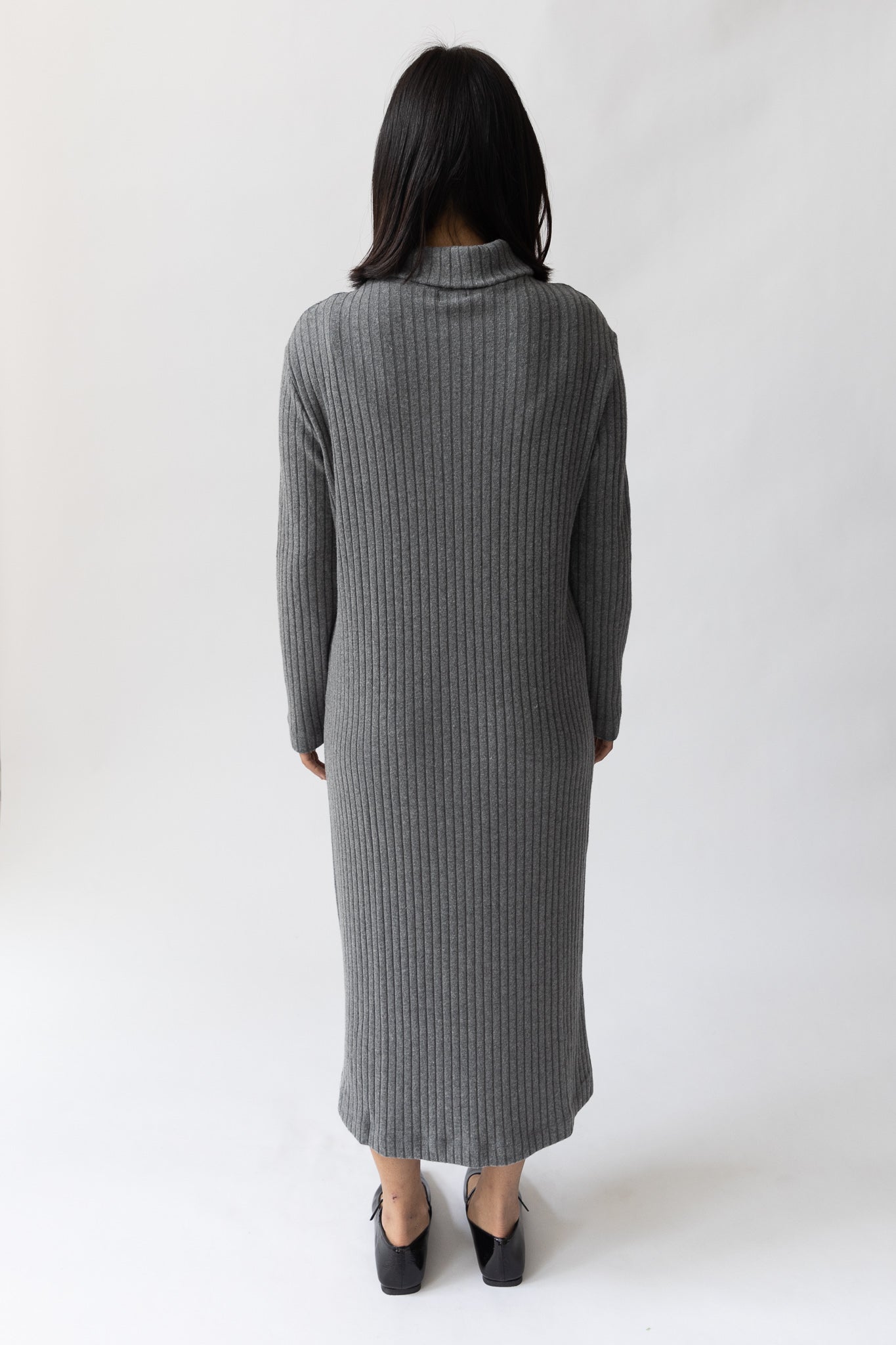 Rib turtleneck dress