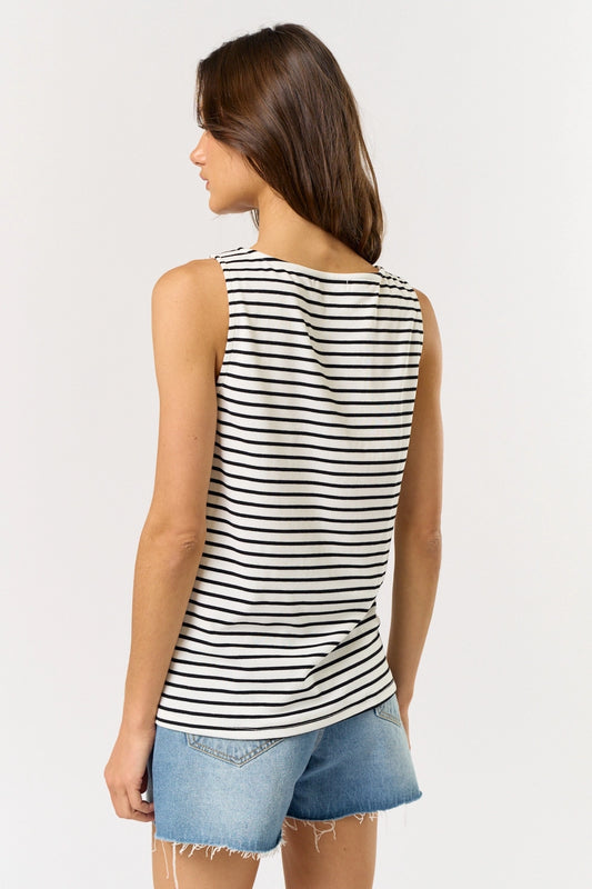 Stripe Boat Neck Tank