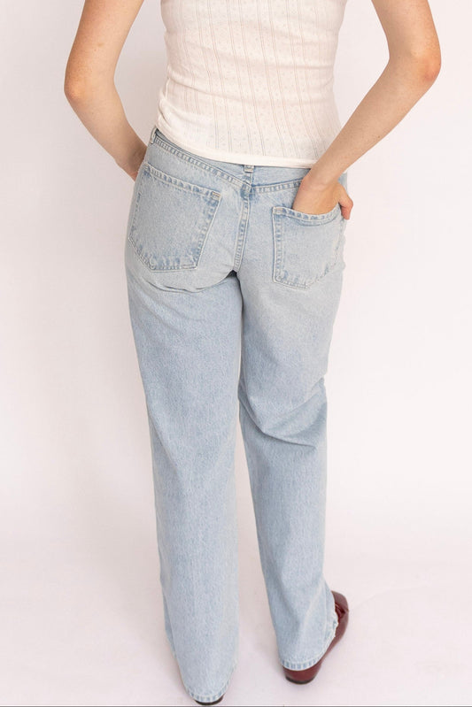 Relaxed Waist Straight Leg Jeans