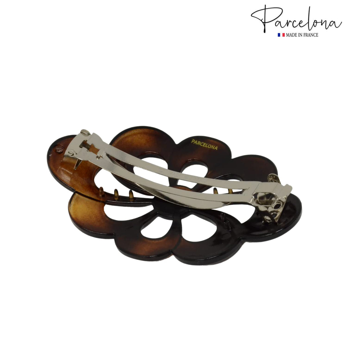 Large French Flower Shell Barrette