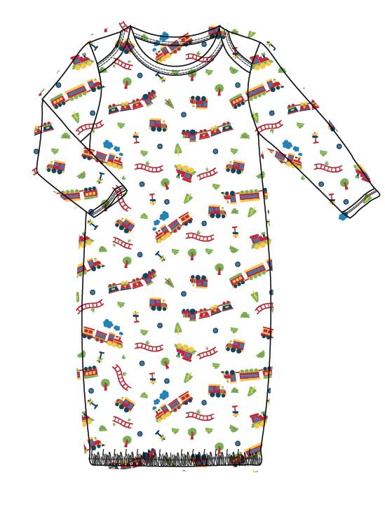 Trains Baby Gown Pajamas
