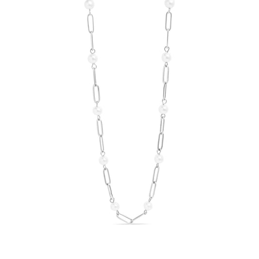 Pearl Paperclip Chain Necklace