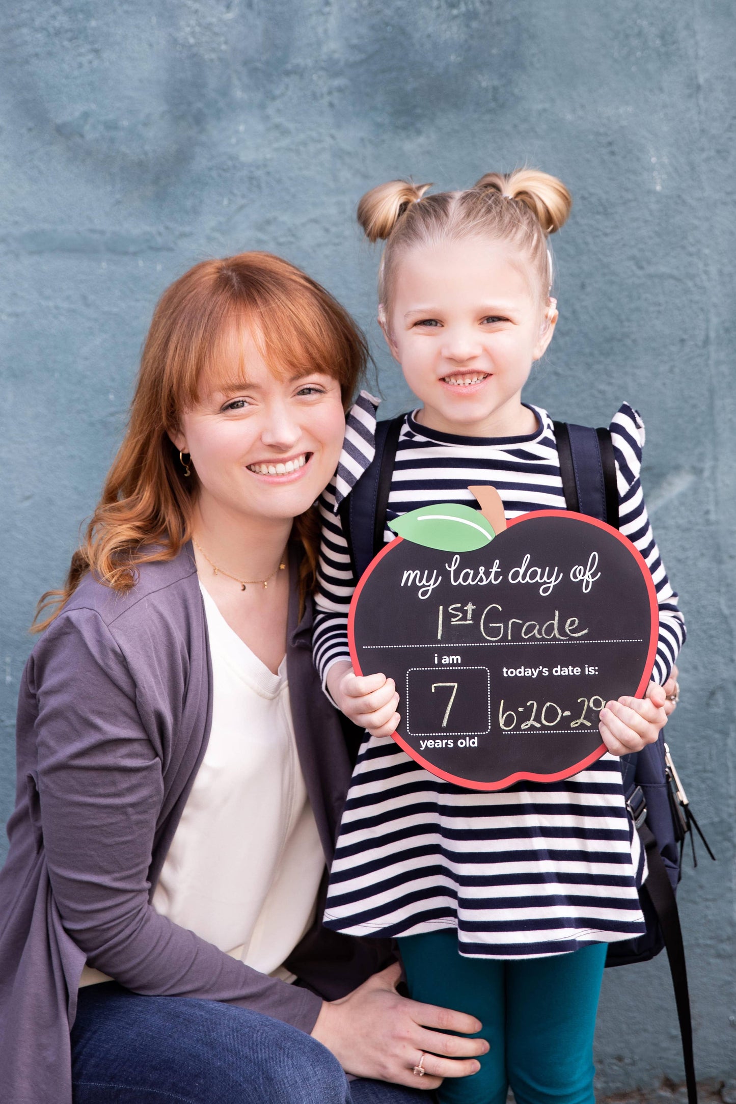 Apple Chalkboard Sign - Reversible for First & Last Day of School