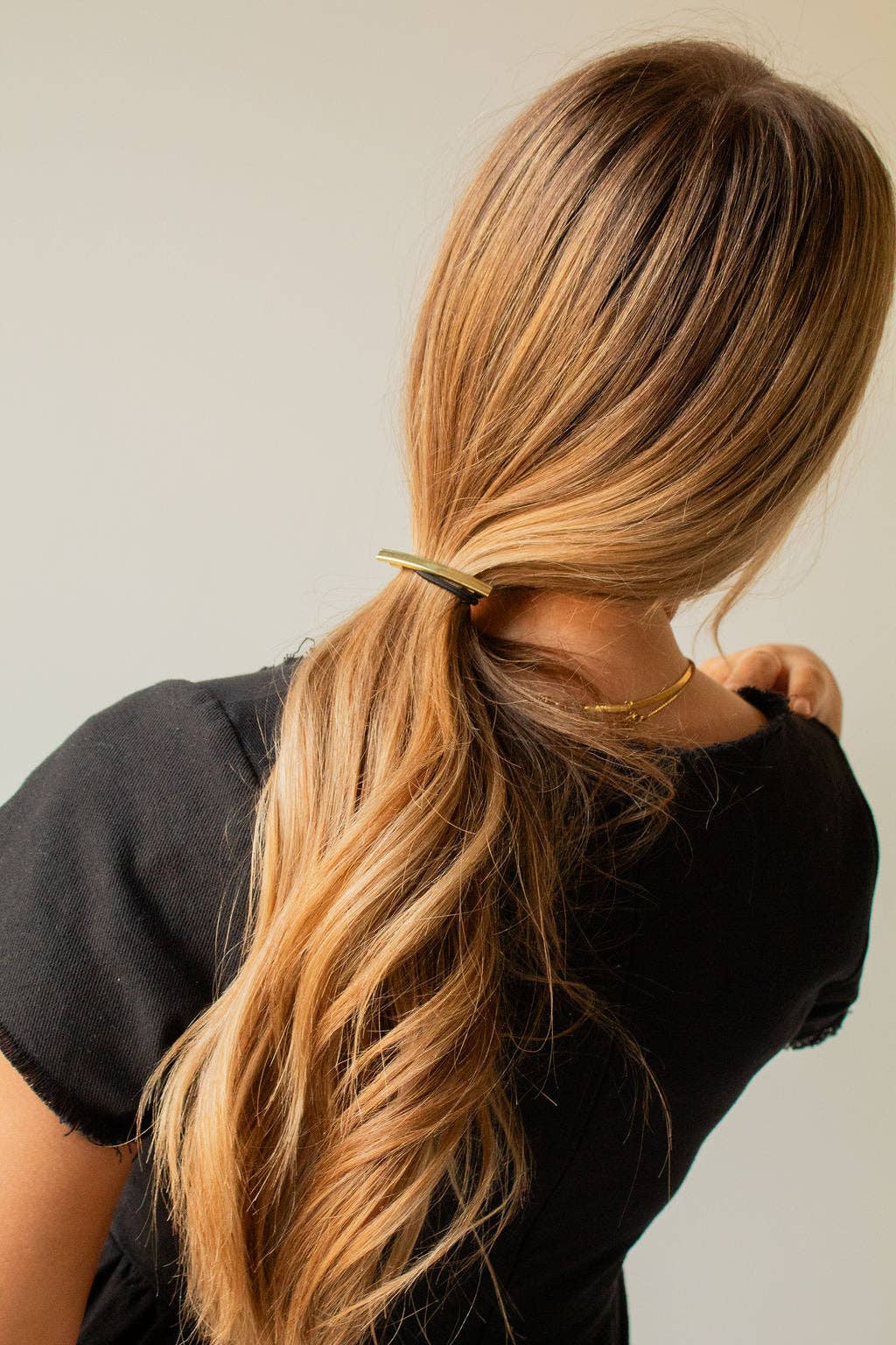 Skinny Gold Bar Hair Tie