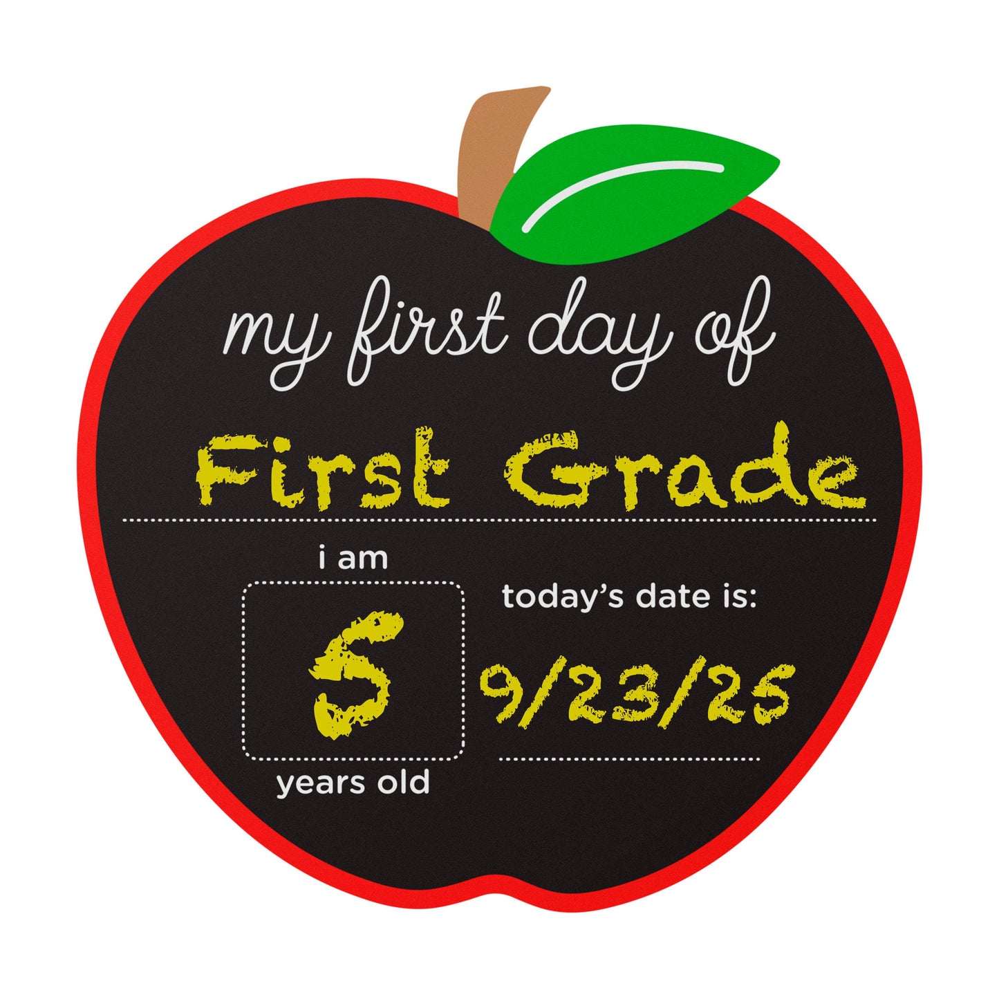 Apple Chalkboard Sign - Reversible for First & Last Day of School