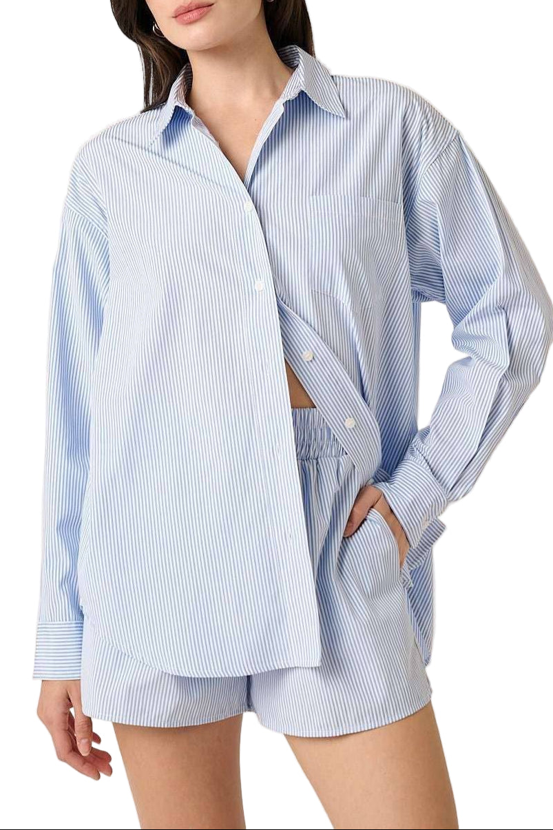 Striped Shirt and Shorts Set