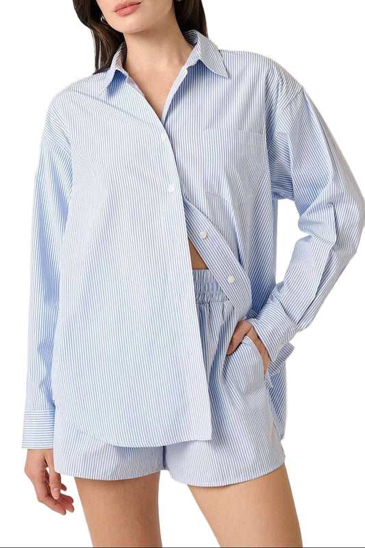 Striped Shirt and Shorts Set