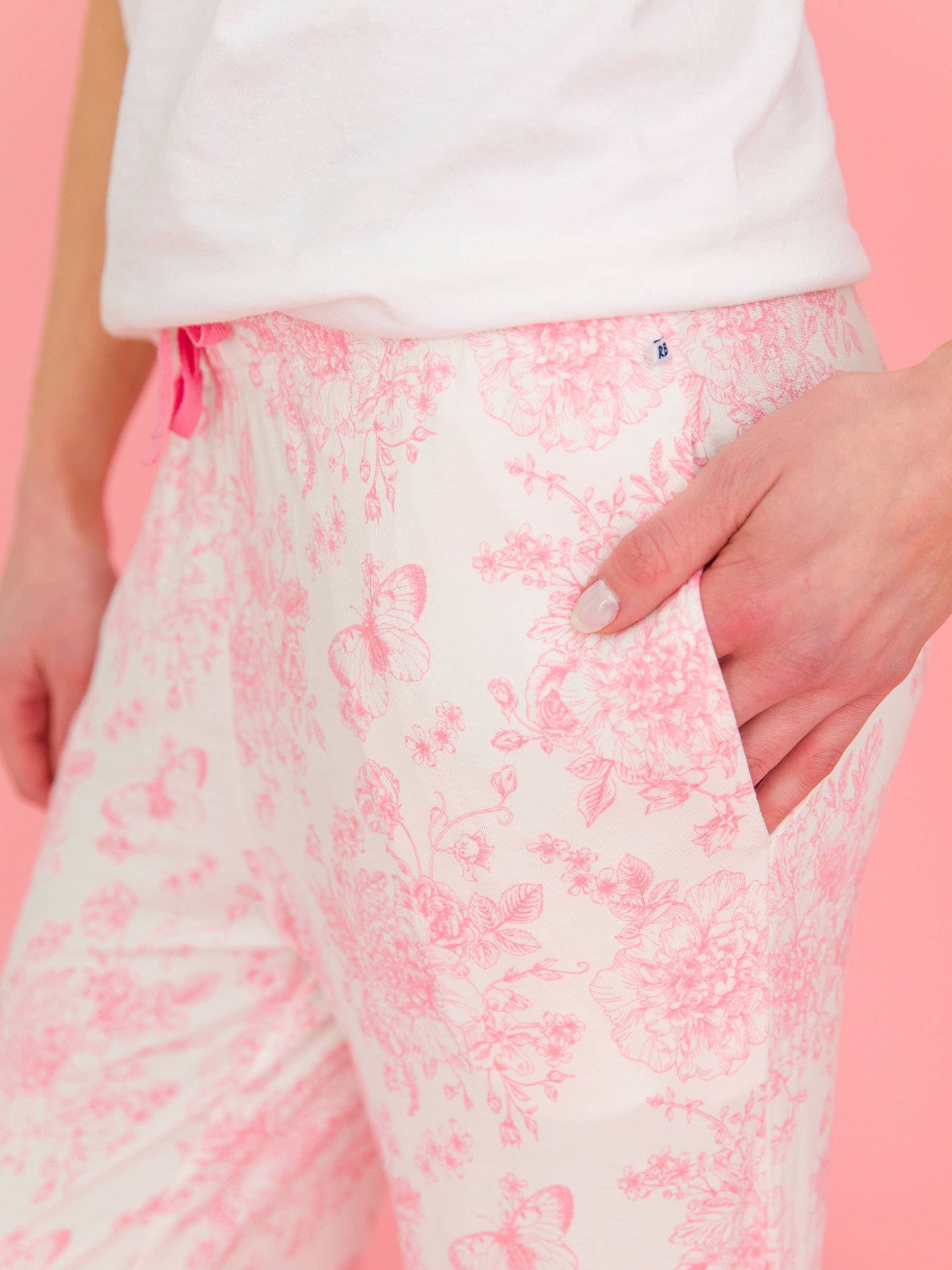Pink Toile Pajama Pants for Mom