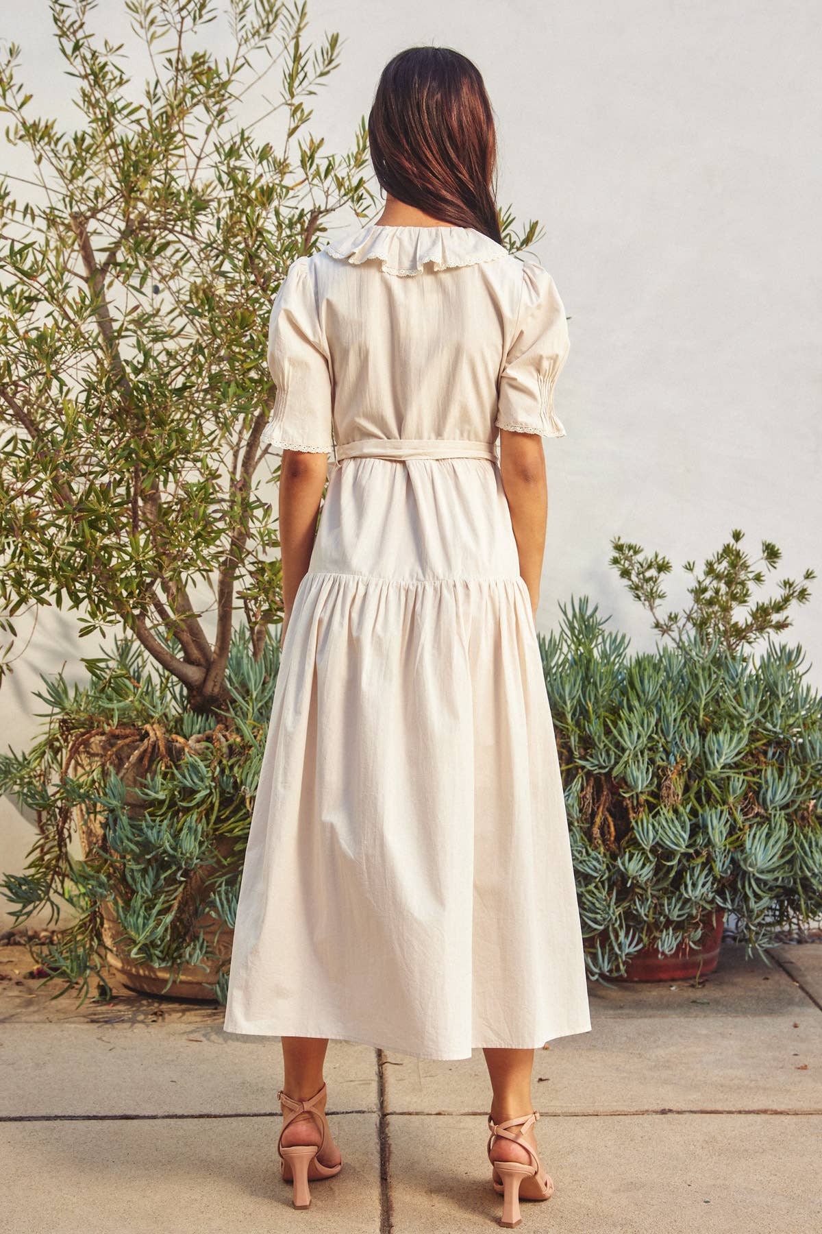 Puff Sleeve Button Down Maxi Dress