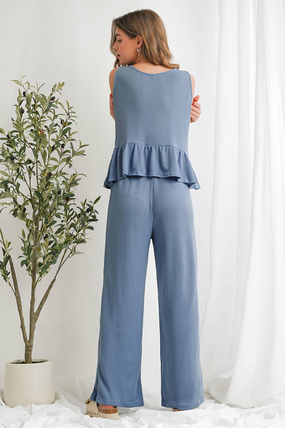 Ruffle Tank Top and Pants Set