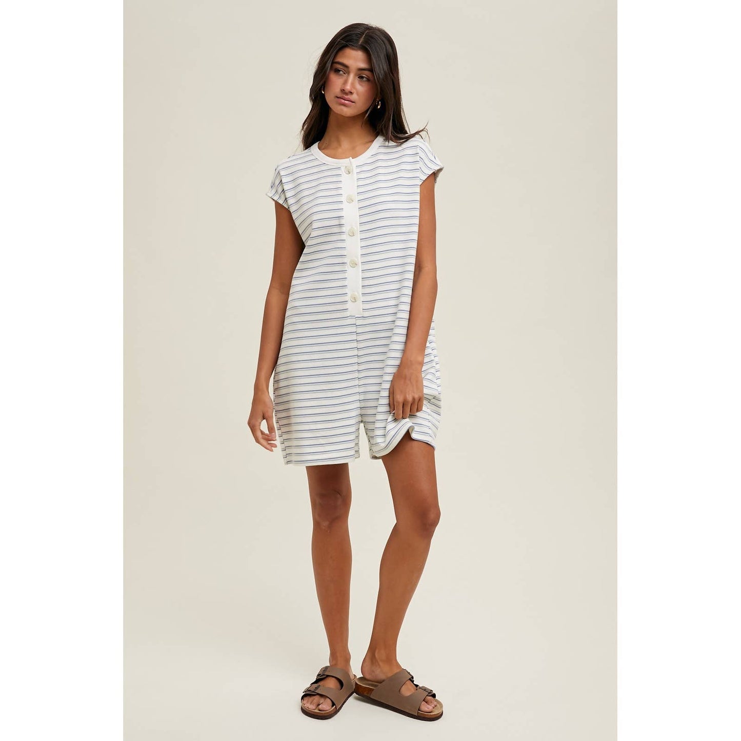Striped Knit Romper