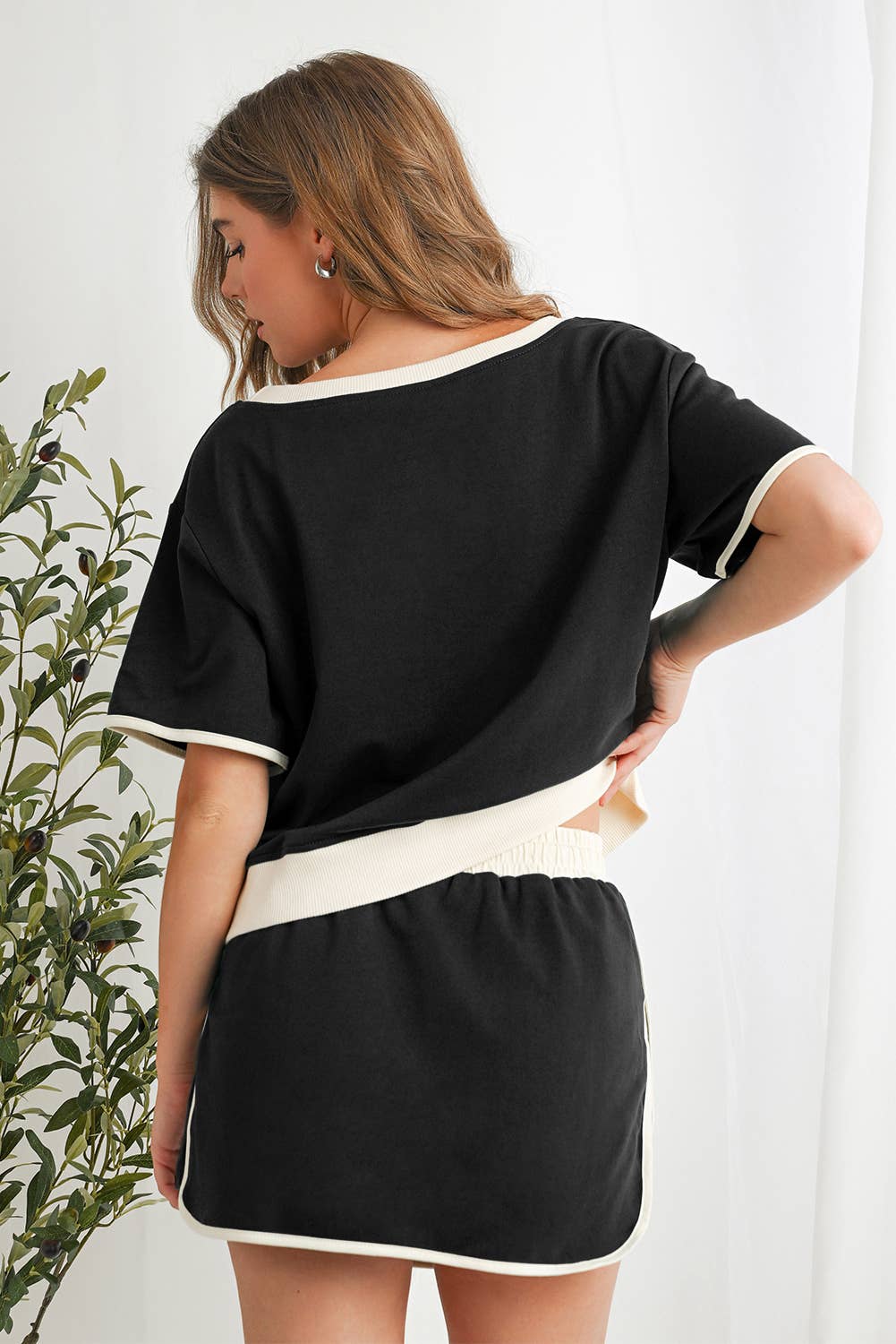 Colorblock T Shirt & Skirt Set