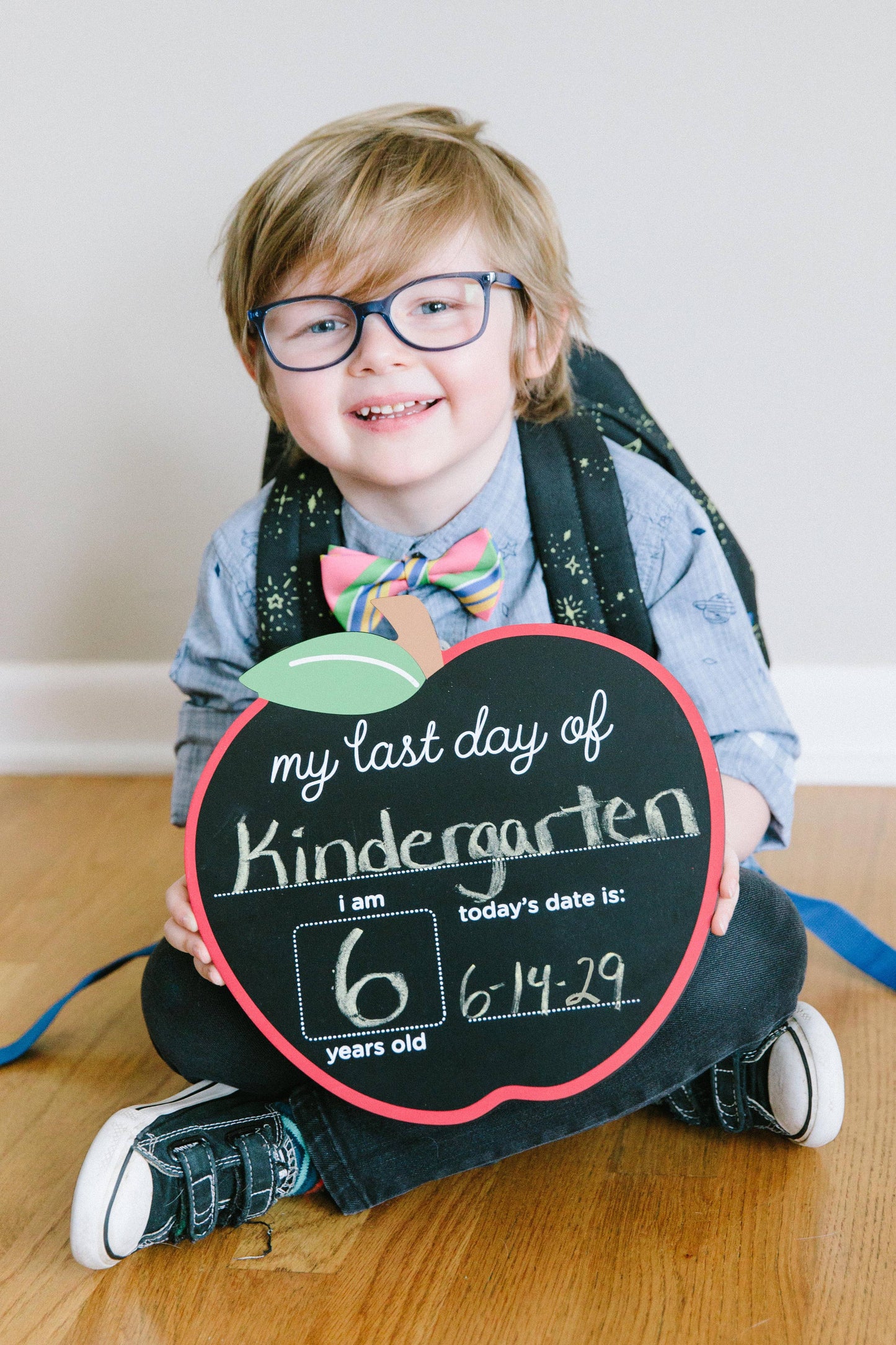 Apple Chalkboard Sign - Reversible for First & Last Day of School