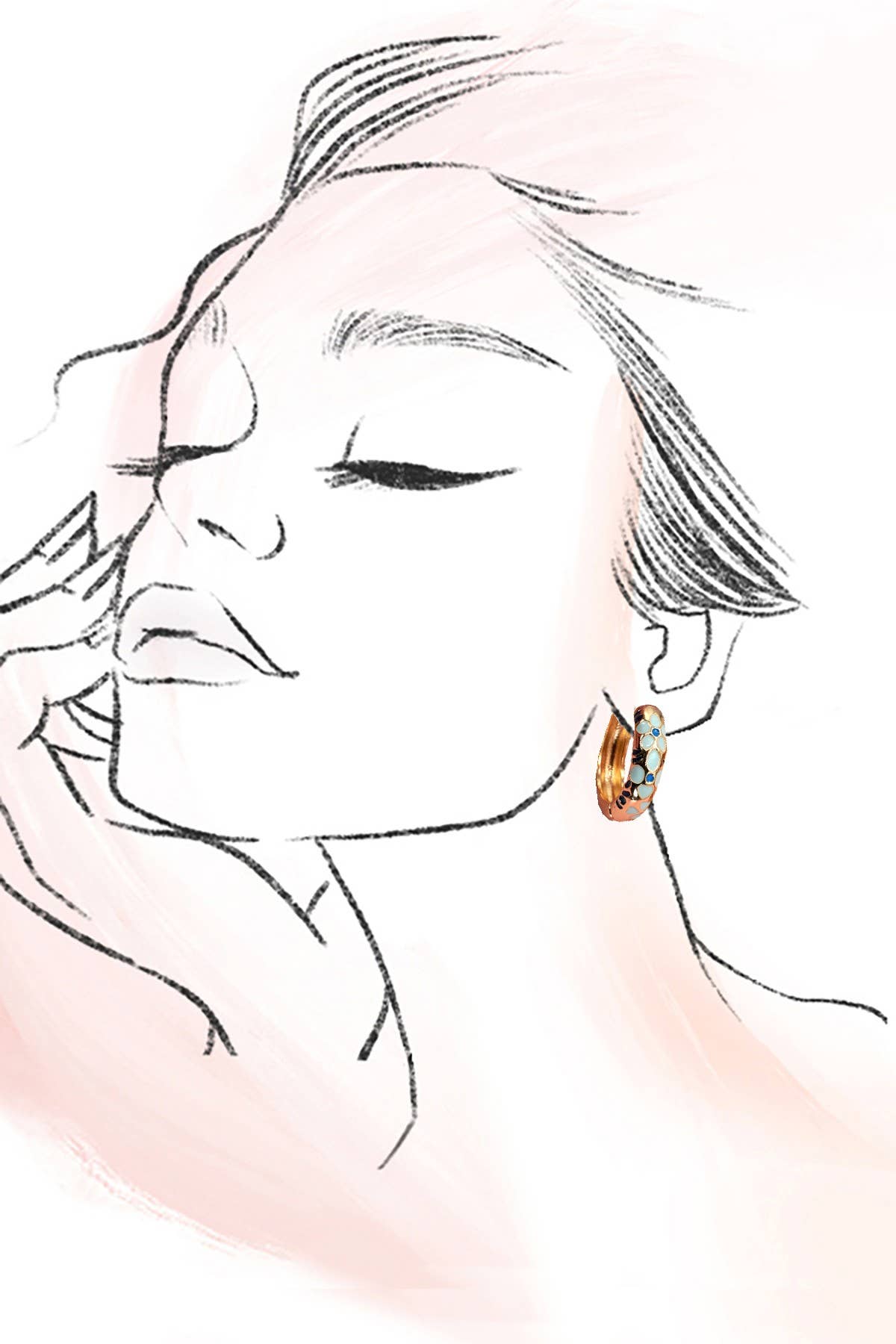 Enamel Hoop Earrings