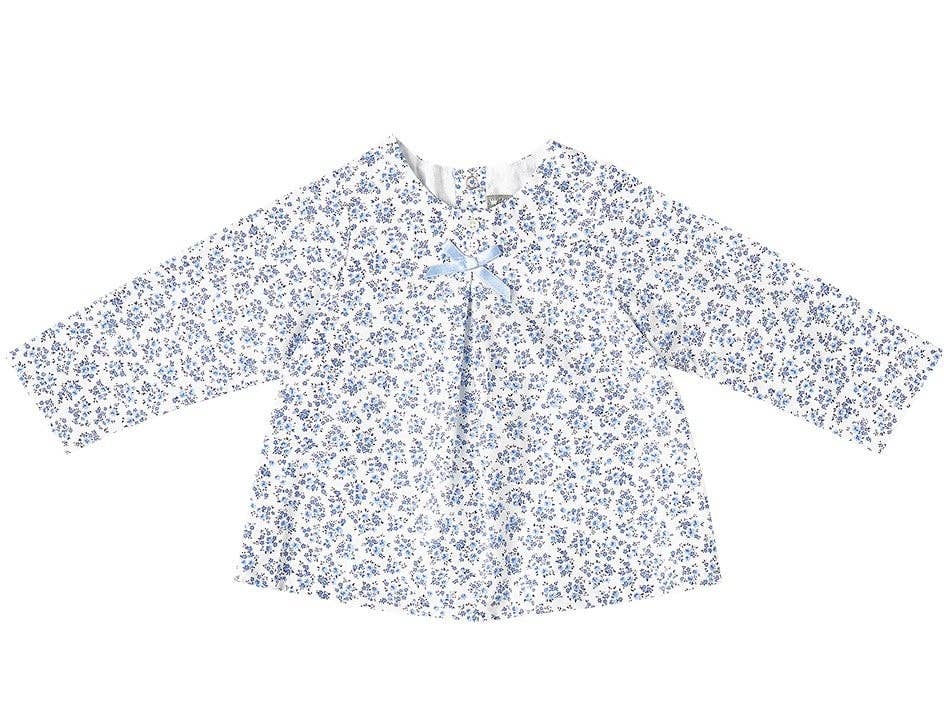 Blue Floral Long-Sleeve Blouse