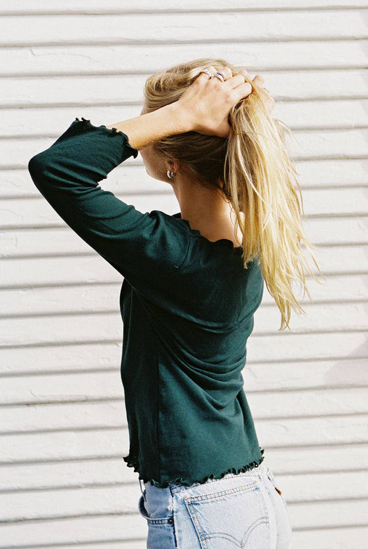 Ballet Pointelle Tee | Pine