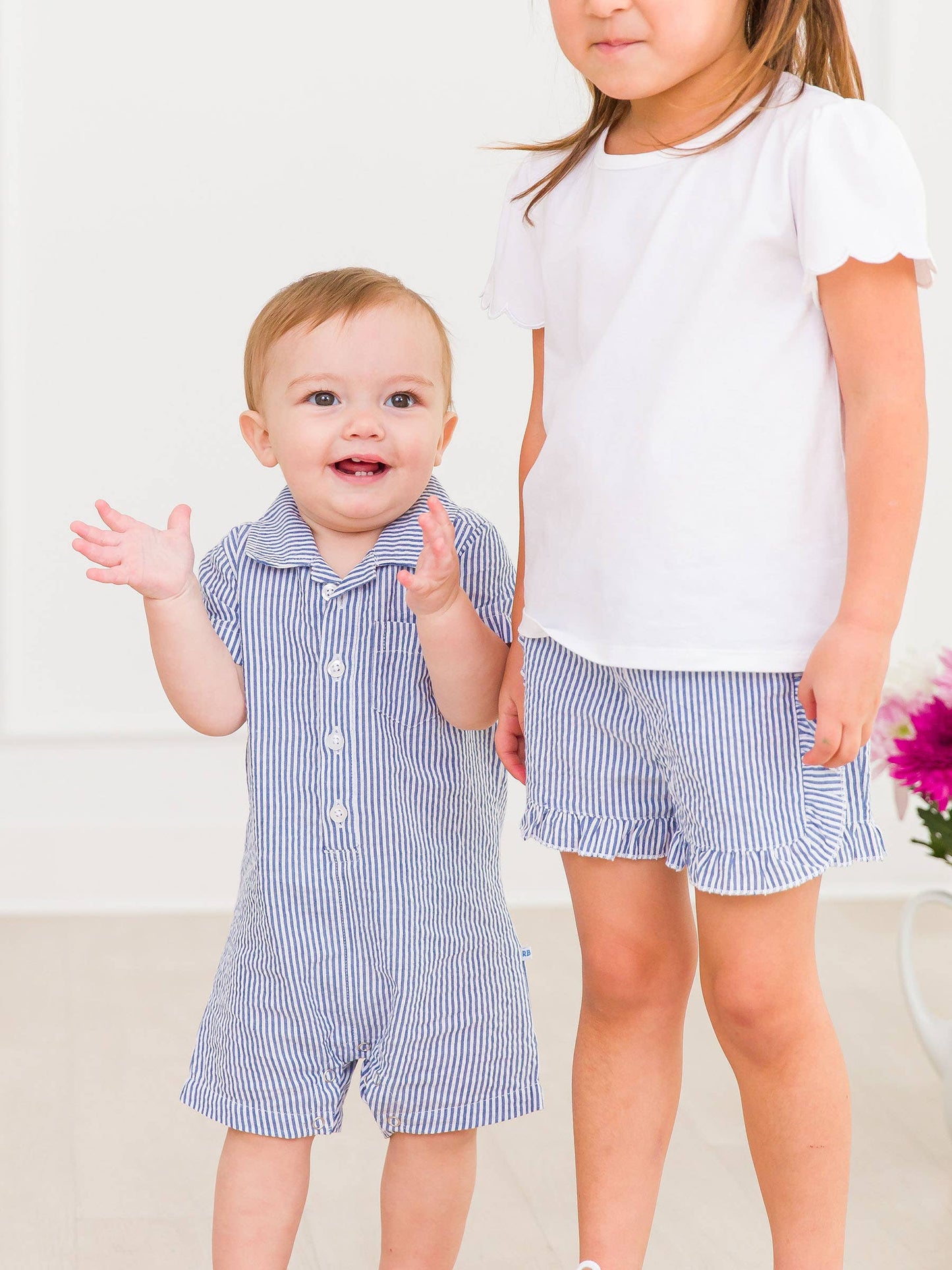 Baby Boys Striped Polo Romper
