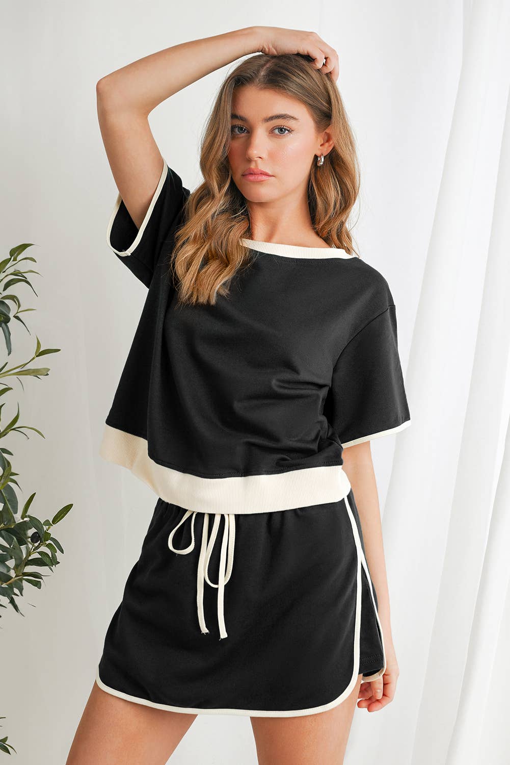 Colorblock T Shirt & Skirt Set