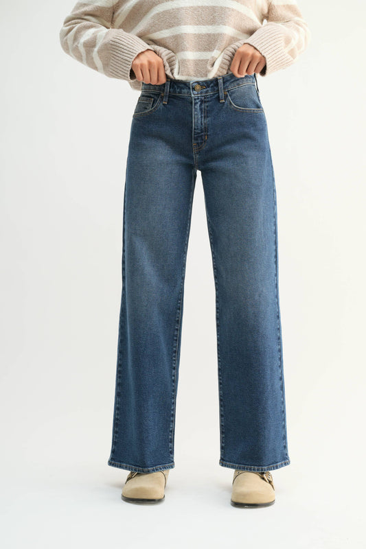 Mid Rise Wide Leg Jeans