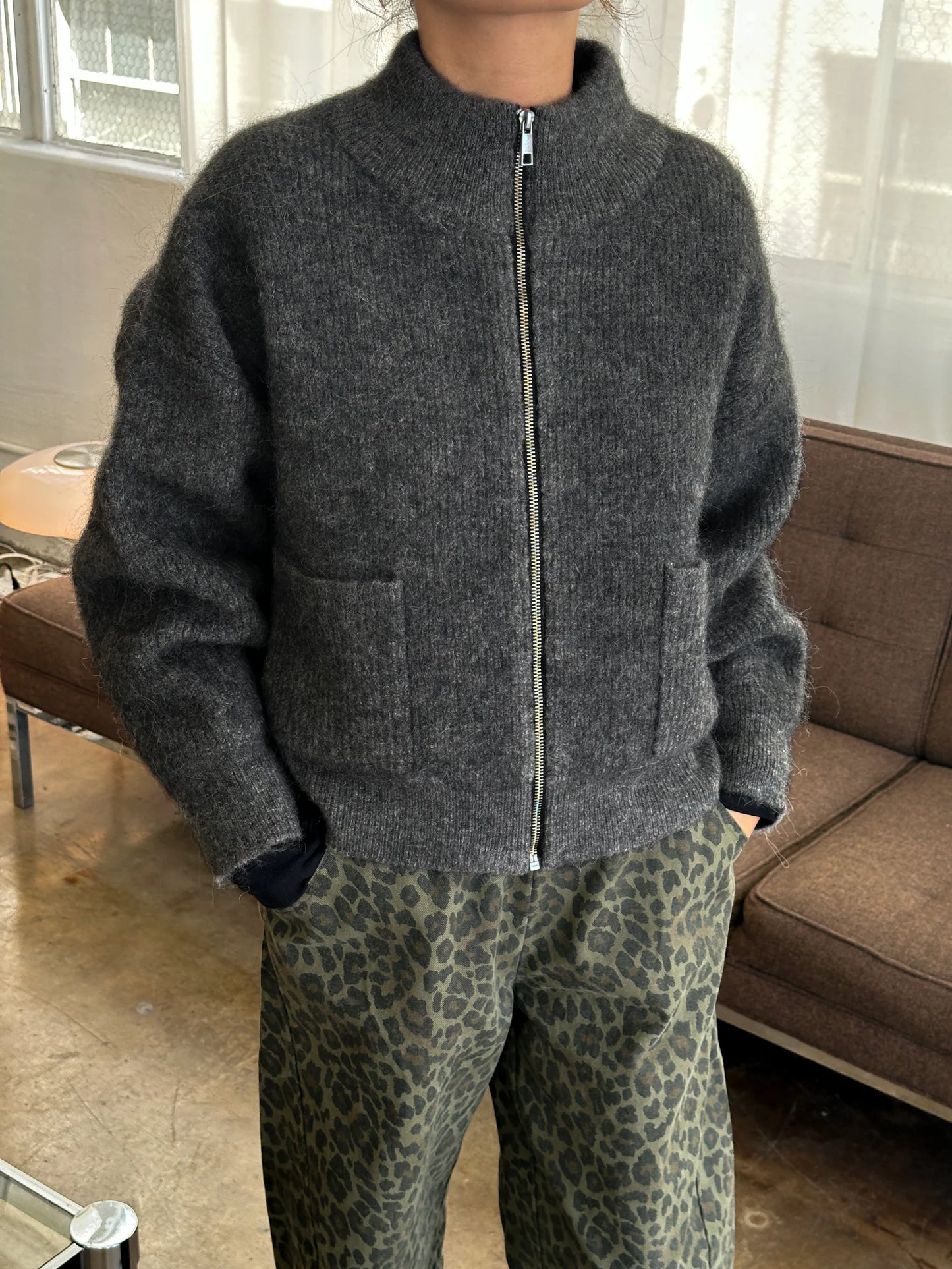 Alpaca Zip Front Jacket