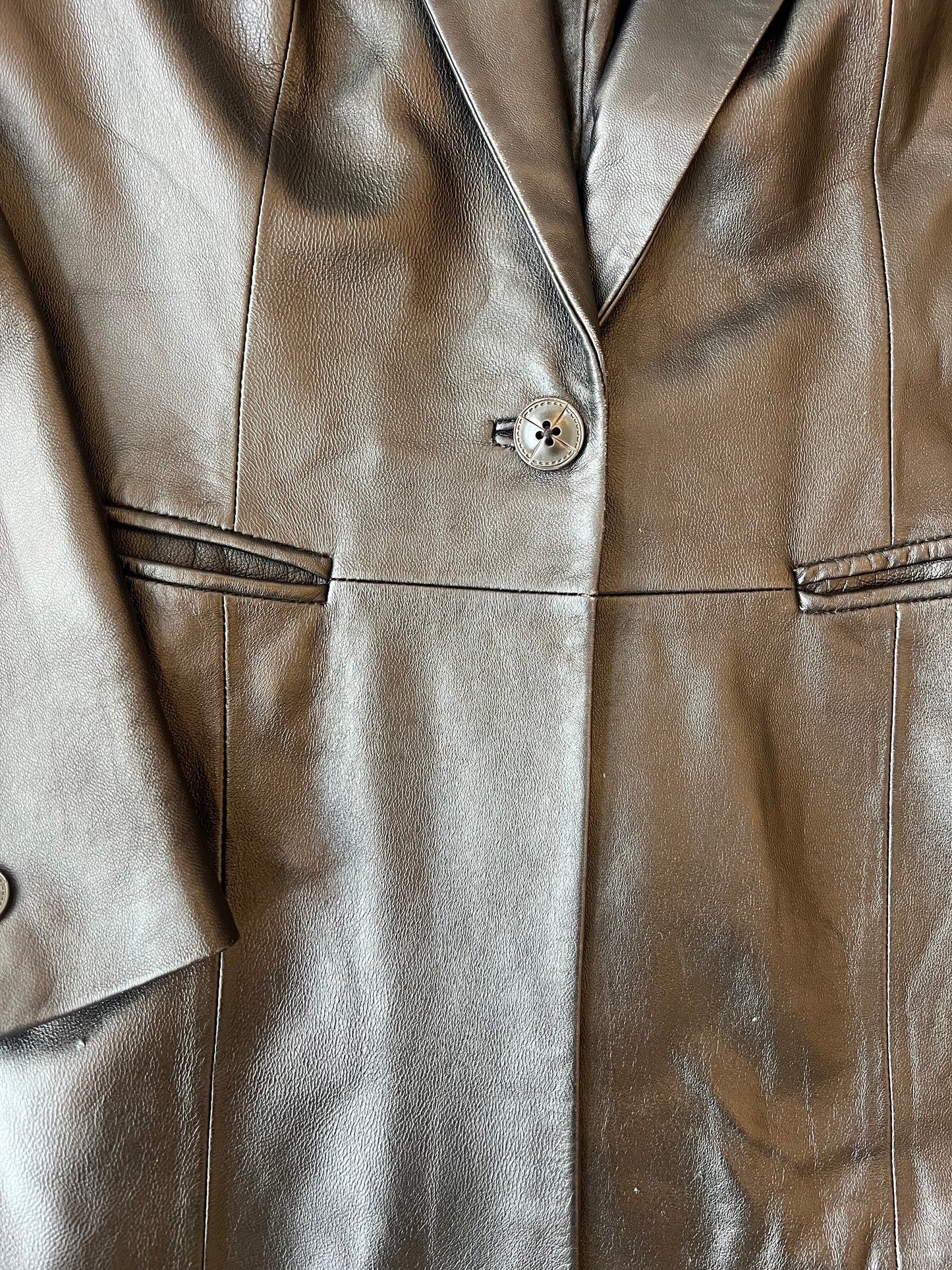 Vintage Leather Blazer Jacket