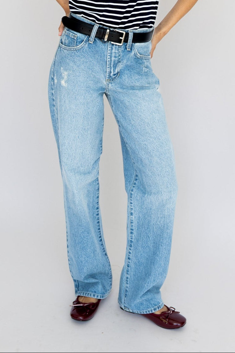 Relaxed Waist Straight Leg Jeans