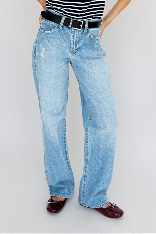 Relaxed Waist Straight Leg Jeans