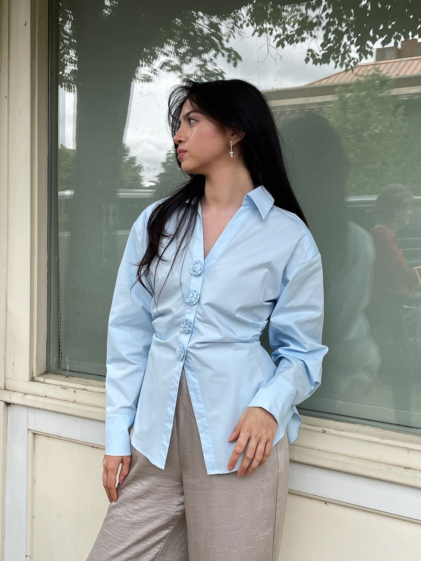 Rosette Button Up Shirt