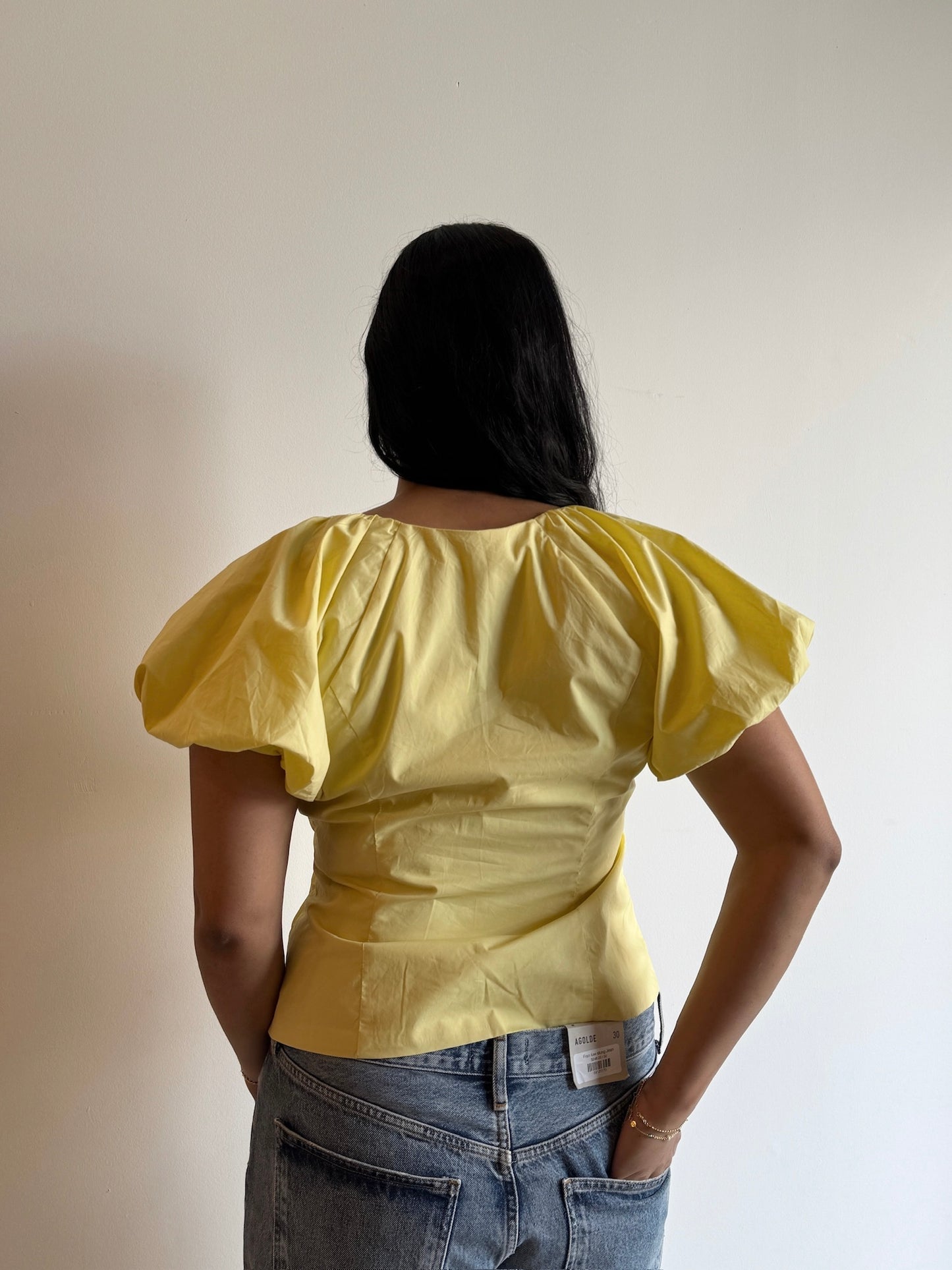 Aine Top | Yellow & White