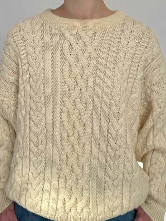 Cream Cable Knit Sweater