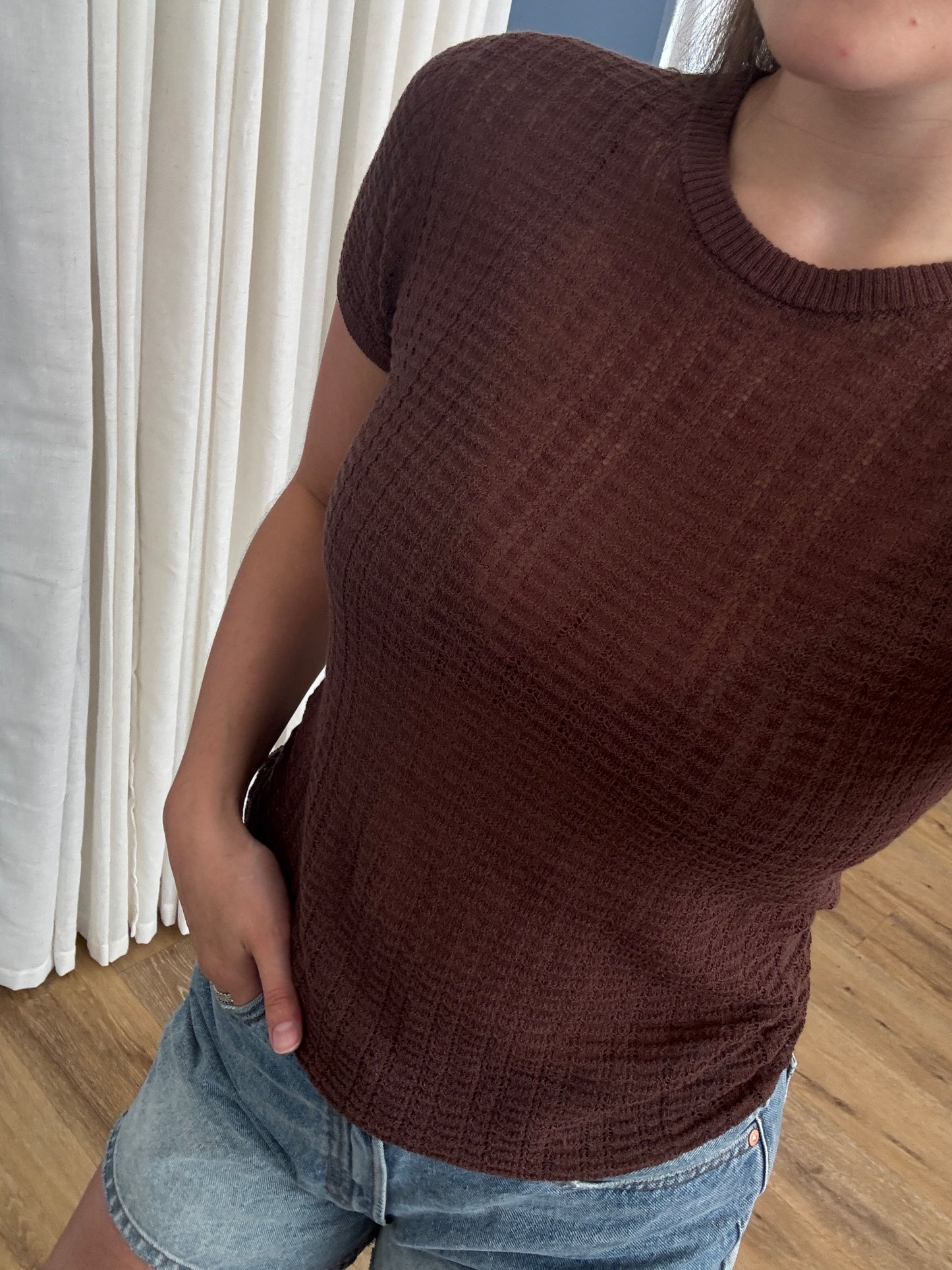 June Pointelle Knit Tee