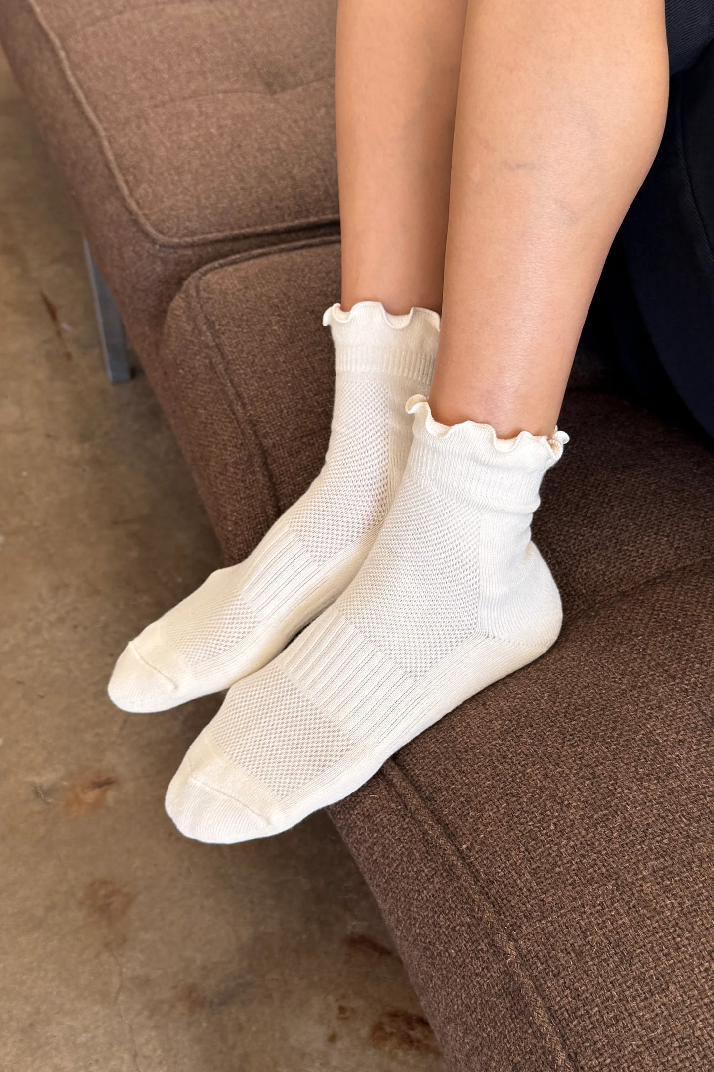 Ruffle Hugger Crew Sock