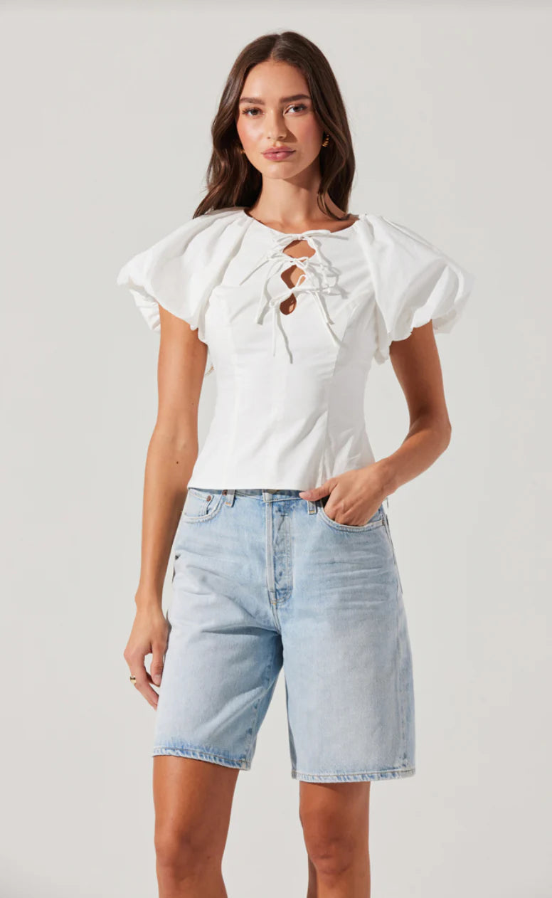 Aine Top | Yellow & White