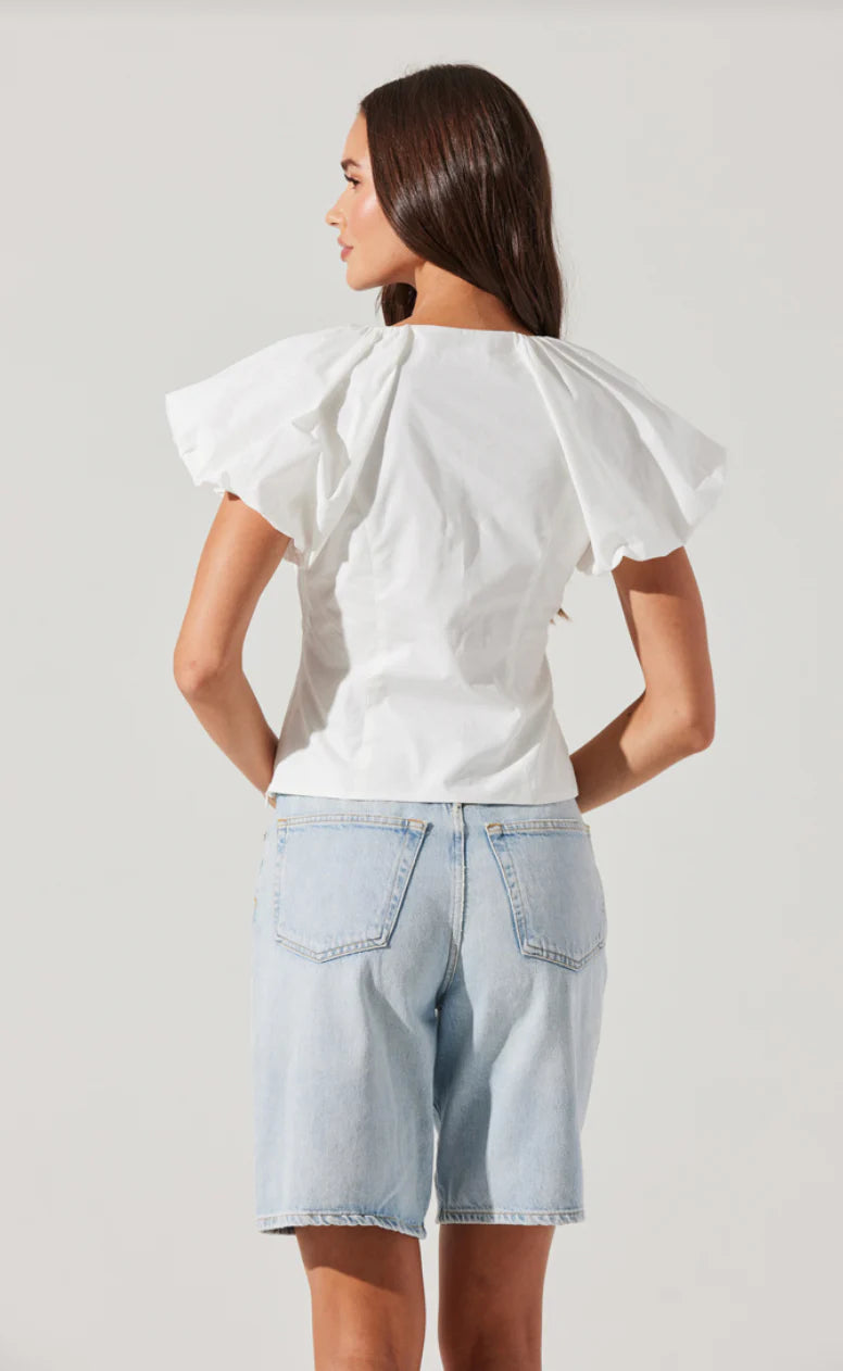 Aine Top | Yellow & White