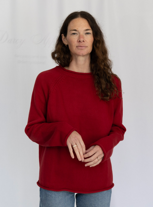 Rolled Edge Raglan Sweater | Multiple Colors