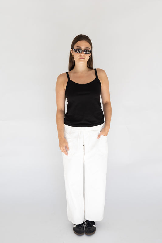 Eleanor Fold-Over Cotton Pant