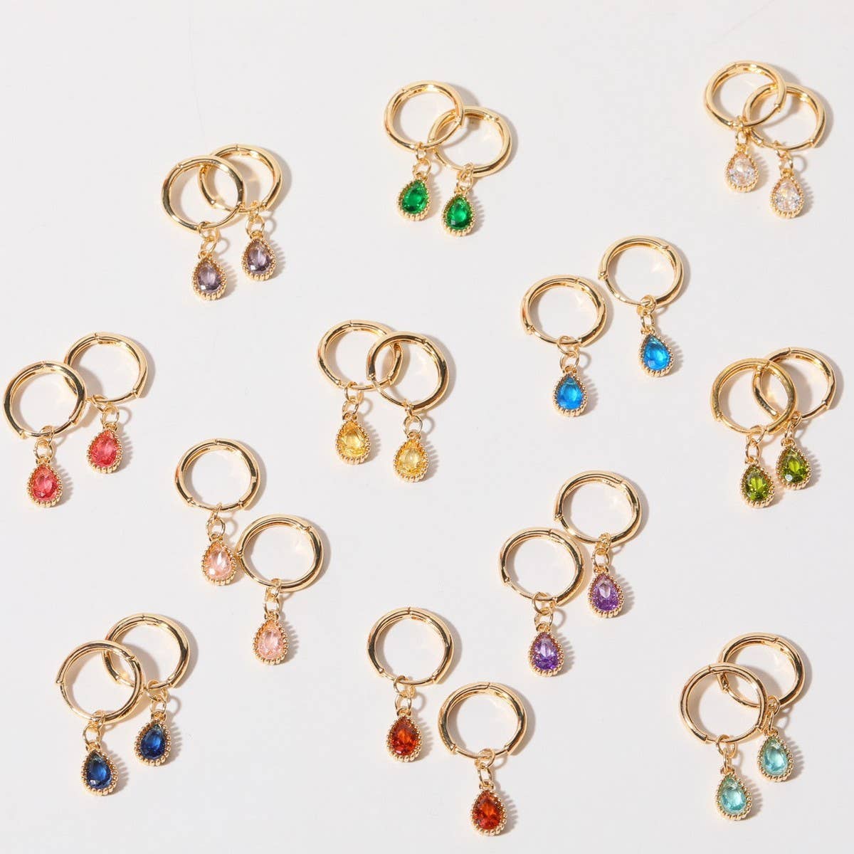 Birthstone Teardrop Earrings