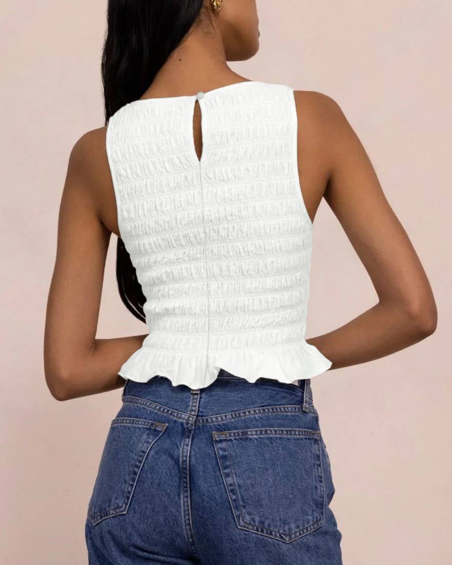 Shirred Ruffle Top