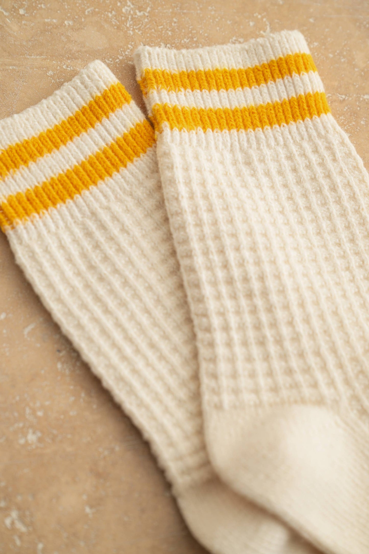 Waffle Knit Strip Socks