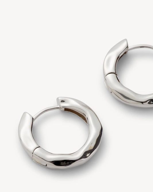 Petite Wavy Hoops in Silver