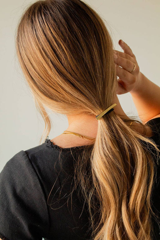 Skinny Gold Bar Hair Tie