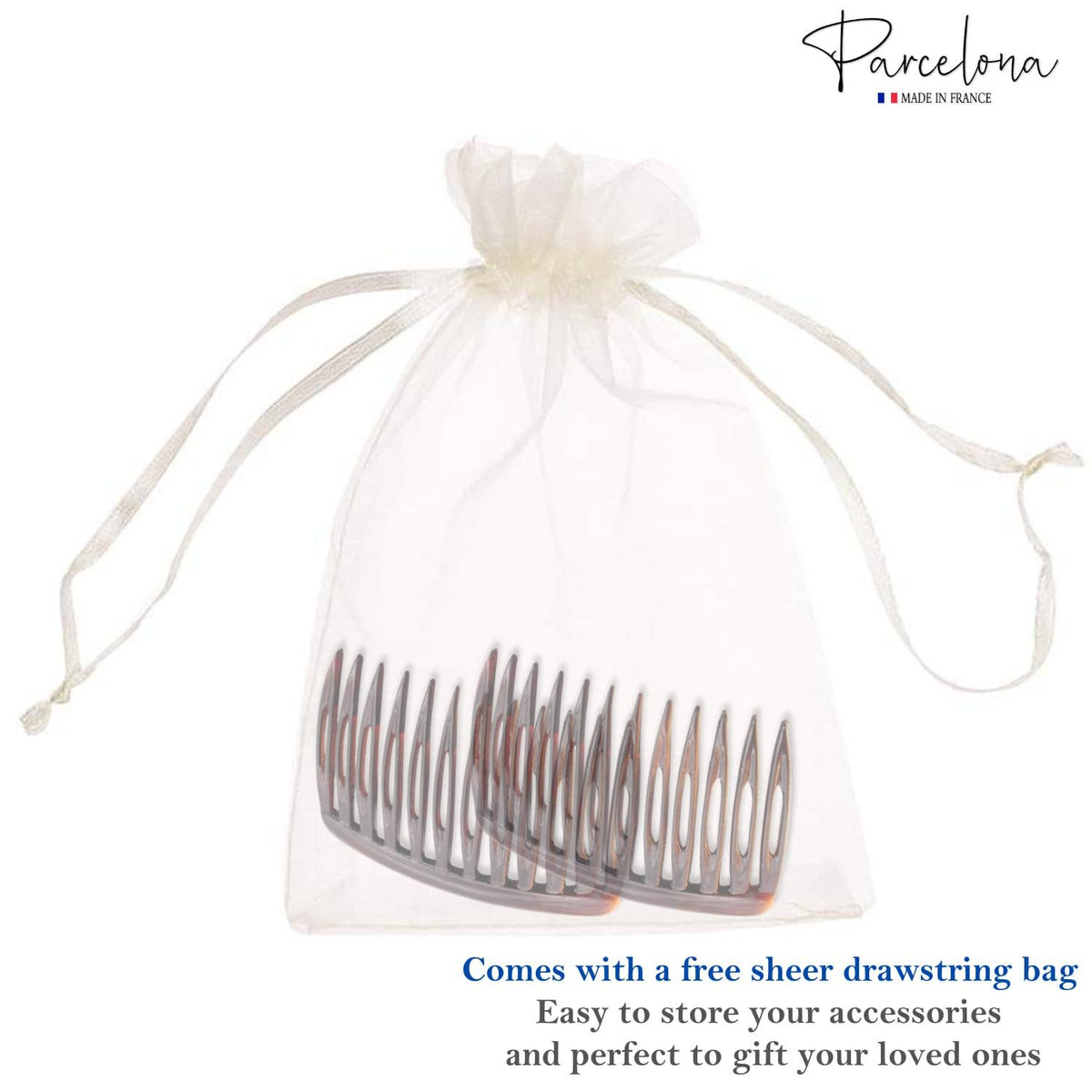 French Compact Curved Side Hair Combs (Small)