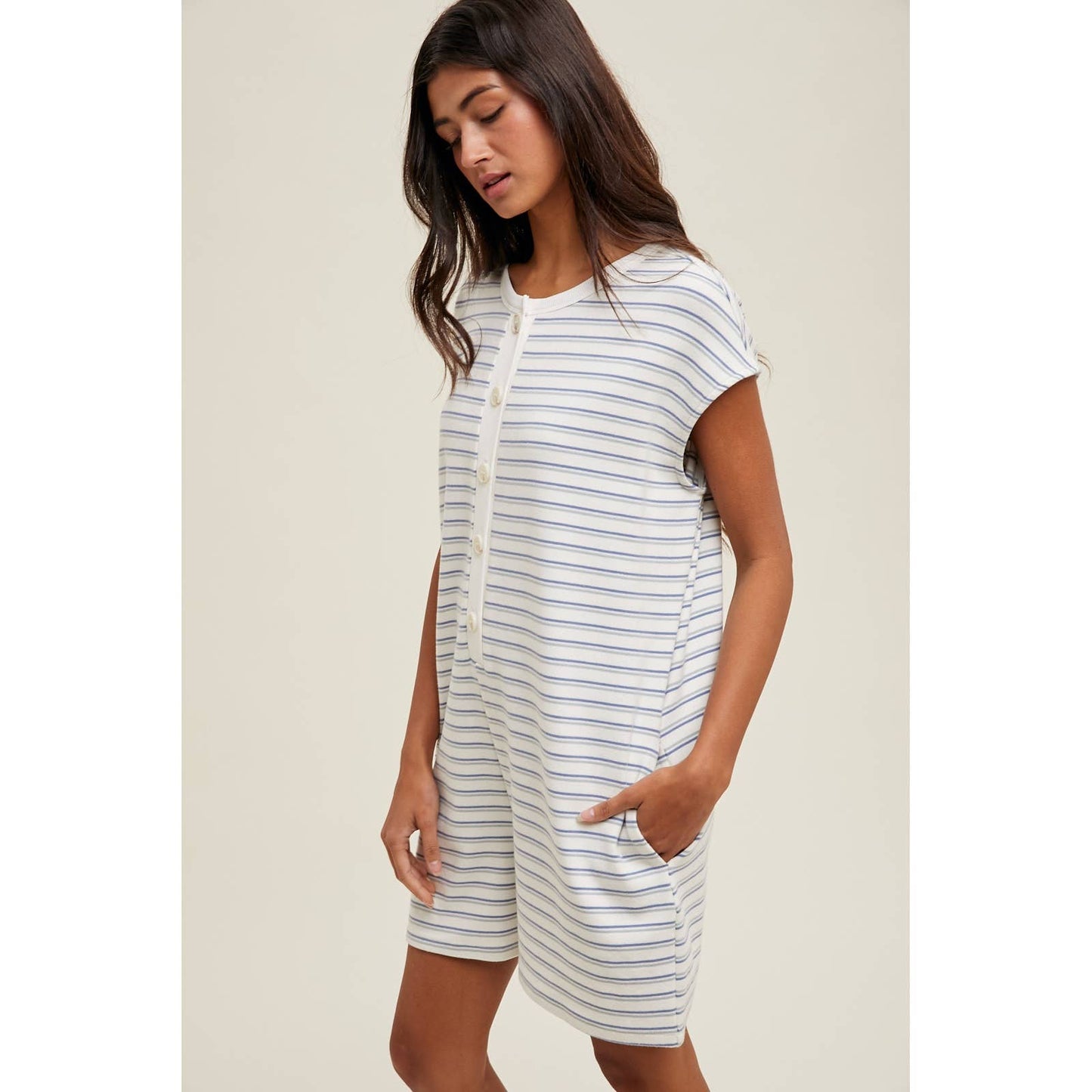 Striped Knit Romper