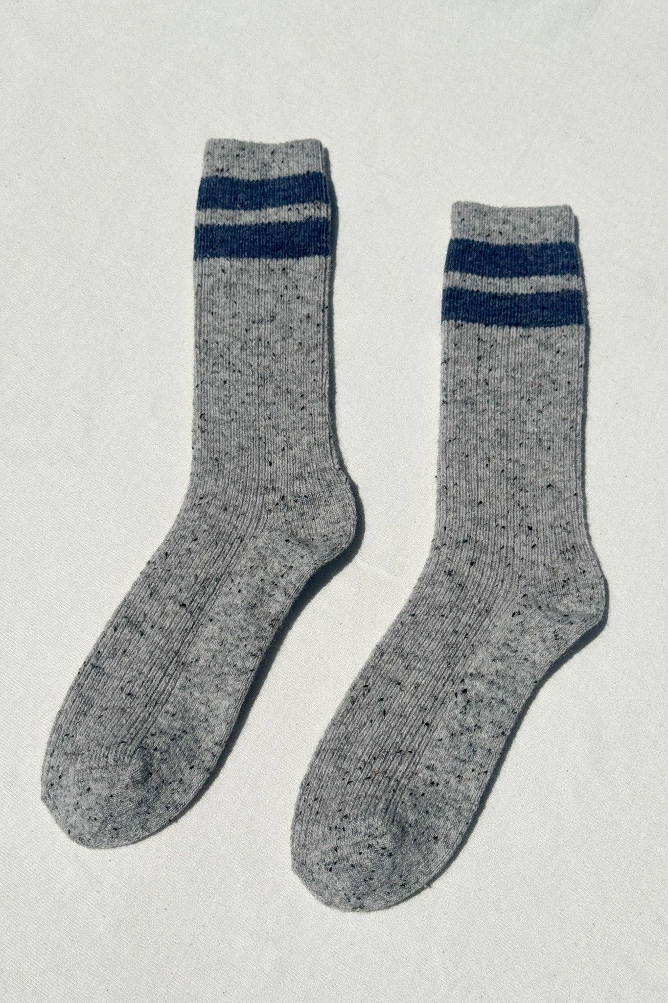 Snow Varsity Socks | Grey & Blue