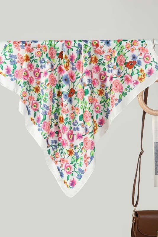 Floral Print Bandana Scarf