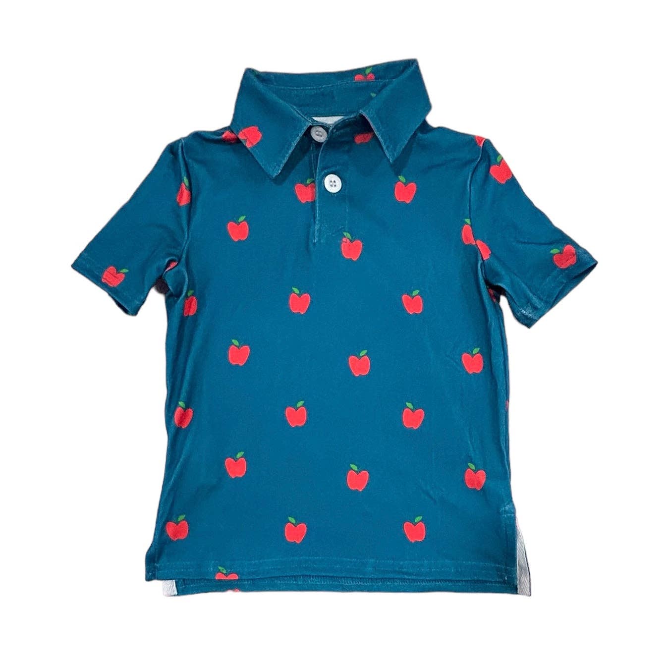 Navy Polo with Apple Details