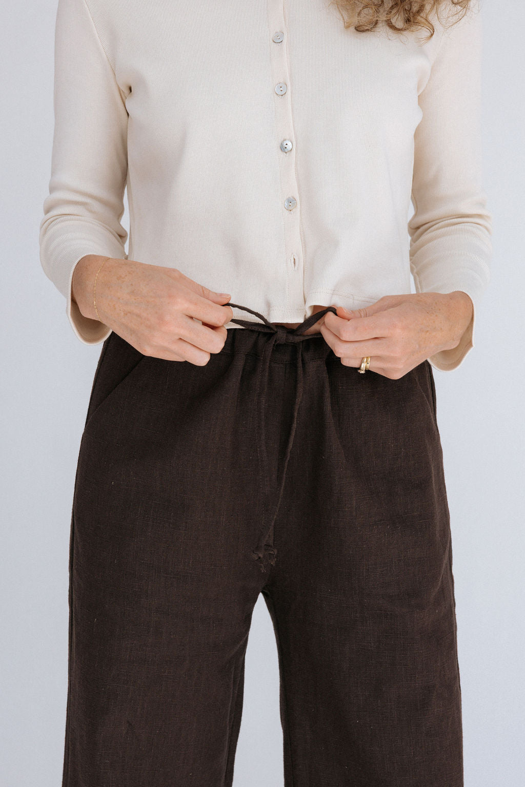 Phoebe Linen Pant | Chocolate