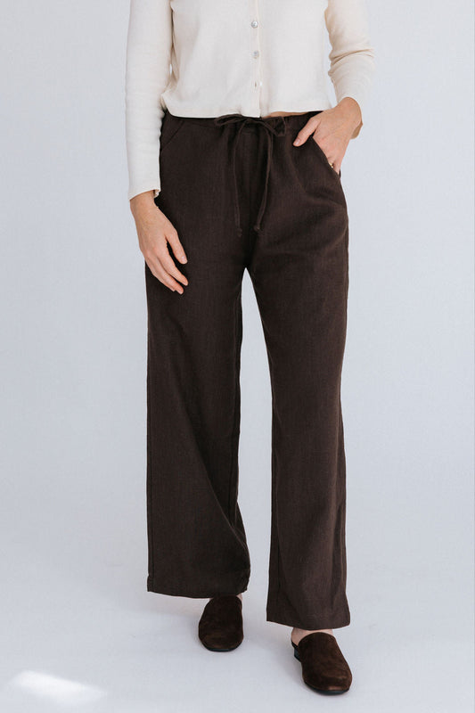 Phoebe Linen Pant | Chocolate