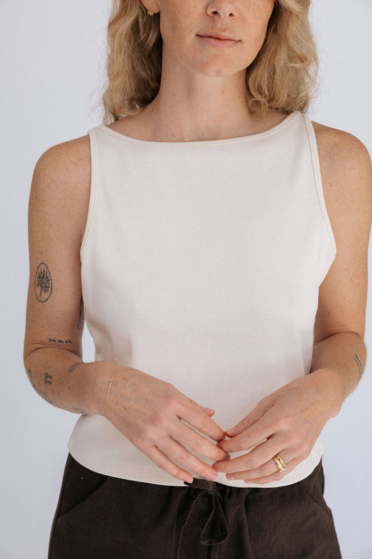 Ruth Boatneck Tank | Ivory